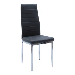 Καρέκλα Parker Μαύρο Pu Με Πόδι Χρωμίου 41X48X96Εκ