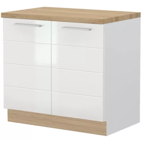 Επιδαπέδιο Ντουλάπι Hudson R-90-2K-Λευκό - Γκρι από Μοριοσανίδα  90 x  60  x  88 εκ. Επιδαπέδιο Ντουλάπι Hudson R-90-2K-Λευκό - Γκρι από Μοριοσανίδα  90 x  60  x  88 εκ.