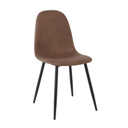 Celina Καρέκλα Μέταλλο Βαφή Μαύρο, Ύφασμα Suede Καφέ 45x54x85cm