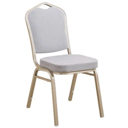 Hilton Καρέκλα Μέταλλο Βαφή Light Gold, Ύφασμα Γκρι 44x55x93cm