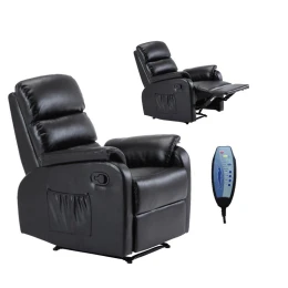 Comfort Massage Πολυθρόνα Relax, Σαλονιού - Καθιστικού, Pu Μαύρο 74x90x98cm