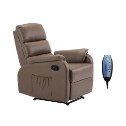 Comfort Massage Πολυθρόνα Relax, Σαλονιού - Καθιστικού, Pu Cappuccino 74x90x98cm