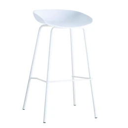 Pentos Σκαμπό Bar, Μέταλλο Βαφή Άσπρο, Pp Άσπρο 49x46x76/83cm