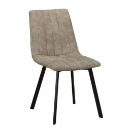 Betty Καρέκλα Μέταλλο Βαφή Μαύρο, Ύφασμα Suede Μπεζ 45x60x87cm