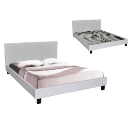 Wilton Κρεβάτι Μονό, Για Στρώμα 90X190Cm, Pu Άσπρο 97x203x89cm