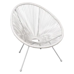 Acapulco Πολυθρόνα Μέταλλο Βαφή Άσπρο, Rattan Άσπρο 70x69x81cm
