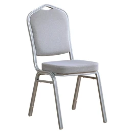 Hilton Καρέκλα Μέταλλο Βαφή Silver, Ύφασμα Γκρι 44x55x93cm