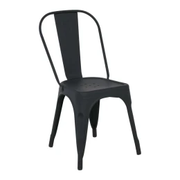 Relix Καρέκλα Στοιβαζόμενη, Μέταλλο Βαφή Μαύρο Matte 44x49x84cm