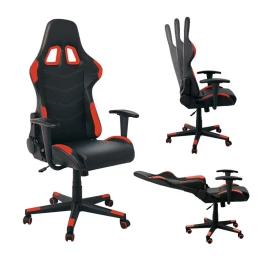 Bf9150 Gaming Πολυθρόνα Γραφείου, Ανάκλιση Πλάτης Έως 90°, Pu Μαύρο - Κόκκινο 67x69x124/134cm