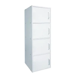 Closet Ντουλάπι Βοηθητικό Τετράφυλλο, Απόχρωση Άσπρο 42x30x106cm