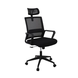 Bf2020 Πολυθρόνα Γραφείου Διευθυντή Mesh Μαύρο 60x63x109/119cm