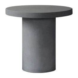 Concrete Cylinder Τραπέζι Ροτόντα, Fiber Cement Grey Φ80cm H.75cm