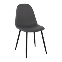 Celina Καρέκλα Μέταλλο Βαφή Μαύρο, Pvc Γκρι 45x54x85cm