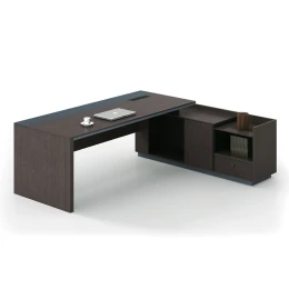 Advance Γραφείο Δεξιά Γωνία Σκούρο Καρυδί - Sky Grey 220x90/170x40 (H.75)cm