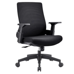 Bf8950 Πολυθρόνα Γραφείου Mesh Μαύρο, Ύφασμα Μαύρο 64x64x98/110cm