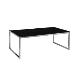 Action Τραπεζάκι Σαλονιού - Καθιστικού 120X60Cm Inox - Μαυρό Γυαλί 8Mm 120x60x45cm