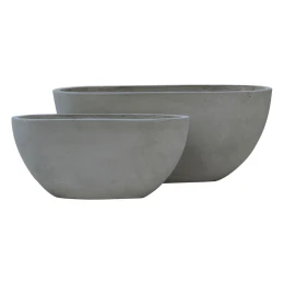Flower Pot-4  Set 2 Τεμαχίων Fiber Cement Grey 56x27x26cm - 76x34x32cm