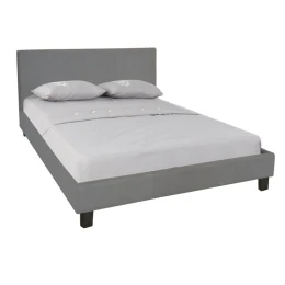 Wilton Κρεβάτι Διπλό Για Στρώμα 140X190Cm, Ύφασμα Γκρι 149x203x89cm