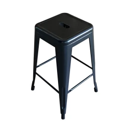 Relix Σκαμπό Bar H.65Cm, Στοιβαζόμενο, Μέταλλο Βαφή Μαύρο 42x42 H.65cm