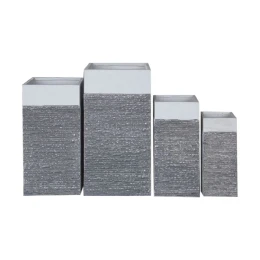 Flower Pot-10 Set 4 Τεμαχίων: 20X20X50 + 27X27X60 + 34X34X70 + 41X41X80 Απόχρωση Black Wash Set 4 τεμαχίων