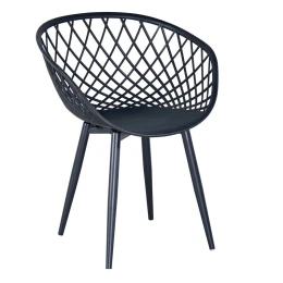 Rex Πολυθρόνα-Pro Μέταλλo Βαφή Μαύρο, Pp-Uv Μαύρο 62x56x80cm