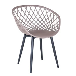 Rex Πολυθρόνα-Pro Μέταλλο Βαφή Μαύρο, Pp-Uv Sand Beige 62x56x80cm