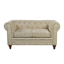 Chesterfield York Kαναπές 2Θέσιος Σαλονιού - Καθιστικού, Ύφασμα Απόχρωση Μπεζ 150x82x77cm