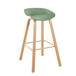 Pent Σκαμπό Bar, Μέταλλο Βαφή Φυσικό, Pp Πράσινο 49x52x72/84cm