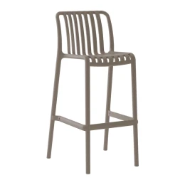 Moda Σκαμπό Bar Στοιβαζόμενο Pp - Uv Protection, Απόχρωση Mocha 48x47x75/102cm