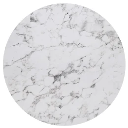 Hpl (High Pressure Laminated) Επιφάνεια Τραπεζιού Απόχρωση White Marble, Uv Φ80cm/12mm