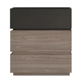 Vanity Κομοδίνο 3 Συρτάρια Αποχρώσεων Sonoma Oak & Grey, Με Αποσπώμενα Χρωματικά Μέρη 60x40x66cm