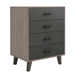 Vanity Συρταριέρα, Με 4 Συρτάρια, Απόχρωση Sonoma Oak-Grey 60x40x80cm