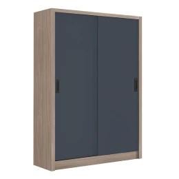 Vanity Ντουλάπα Δίφυλλη - Συρόμενη, Αποχρώσεων Sonoma Oak & Grey 120x60x200cm