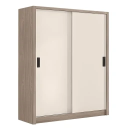 Vanity Ντουλάπα Δίφυλλη - Συρόμενη, Αποχρώσεων Sonoma Oak & Cream 160x60x200cm