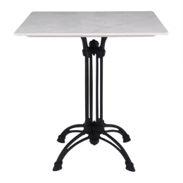Τραπεζι Sintered Stone-Μαντέμι Τετράνυχο, Επιφάνεια 11Mm Απόχρωση White Marble 70x70cm  H73,5cm