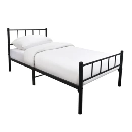 Tivo Κρεβάτι Μονό, Για Στρώμα 90X190Cm, Μέταλλο Βαφή Μαύρο 96x198x95cm