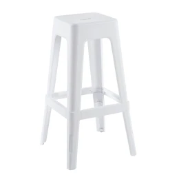 Relix Pp Σκαμπό Bar Στοιβαζόμενο, Pp Απόχρωση Άσπρο 42x42x76cm