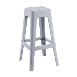 Relix Pp Σκαμπό Bar Στοιβαζόμενο, Pp Απόχρωση Γκρι 42x42x76cm