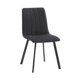 Betty Καρέκλα Μέταλλο Βαφή Μαύρο, Ύφασμα Suede Μαύρο 45x60x87cm