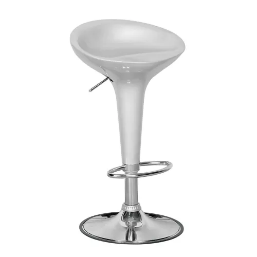 Disco Σκαμπό Bar, Βάση Χρώμιο, Abs Silver, Ύψος Ρυθμιζόμενο, Περιστρεφόμενο 44x40x71/92cm