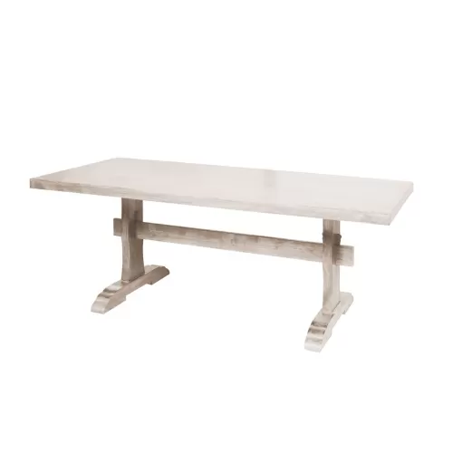 Maison Western Τραπέζι Τραπεζαρίας, Ξύλο Mango Antique Άσπρο 200x100x77cm