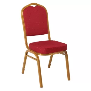 Hilton Καρέκλα Μέταλλο Βαφή Gold, Ύφασμα Κόκκινο 44x55x93cm