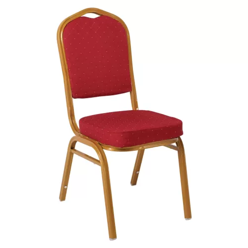 Hilton Καρέκλα Μέταλλο Βαφή Gold, Ύφασμα Κόκκινο 44x55x93cm