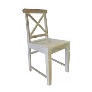 Maison Kika Καρέκλα Dining Ξύλo Mango - Antique Άσπρο 46x50x94cm