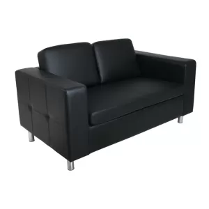 Alamo Καναπές Σαλονιού Καθιστικού 2Θέσιος - Pu Μαύρο 145x85x82cm