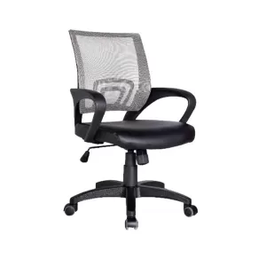 Bf2101 Πολυθρόνα-Pro Γραφείου Με Ανάκλιση, Γκρι Mesh - Μαύρο Pu 57x56x84/94cm
