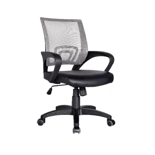 Bf2101 Πολυθρόνα-Pro Γραφείου Με Ανάκλιση, Γκρι Mesh - Μαύρο Pu 57x56x84/94cm