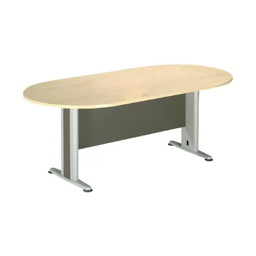 Συνεδριου Τραπέζι Οβάλ Απόχρωση Dark Grey - Beech 180x90x75cm