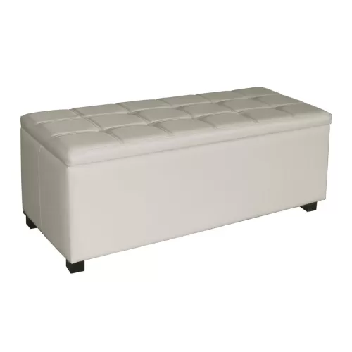 Denise Σκαμπό Αποθηκευτικό - Ταμπουρέ, Pu Εκρού 113x43x45cm