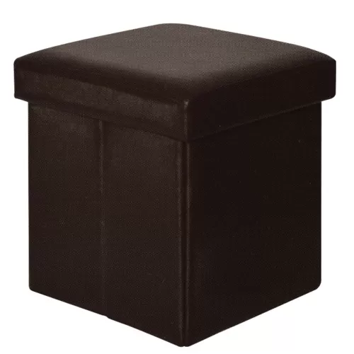 Orion Σκαμπό Αποθηκευτικό - Βοηθητικό, Pu Σκούρο Καφέ 38x38x38cm